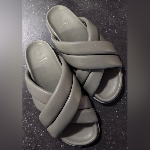 Anine Bing Shoes - Anine Bing green slides